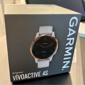 New! Garmin Vivoactive 4S Smartwatch White And Rosegold New In Box